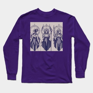 Bad Girl Triptych 2: Lilith, Jezebel, and Valkyrie Long Sleeve T-Shirt